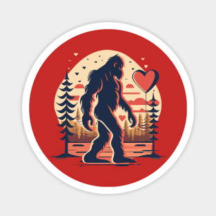 Bigfoot Heart Valentines Day Boys Men Love Sasquatch Believe Magnet